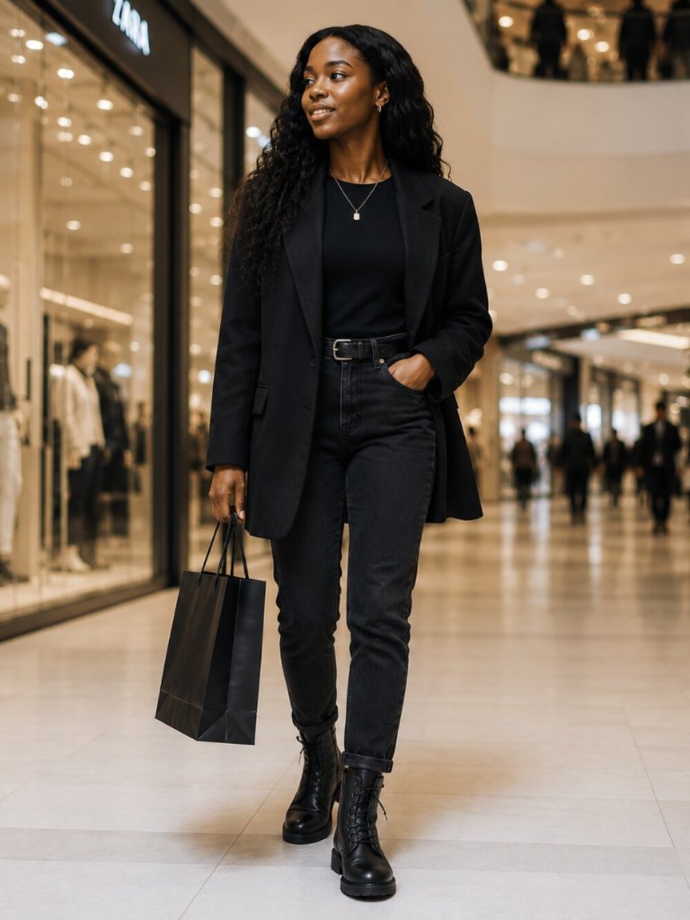 Boots👢💫✨️... Black leather Combat lace-up Ankle boots with cross over flap
